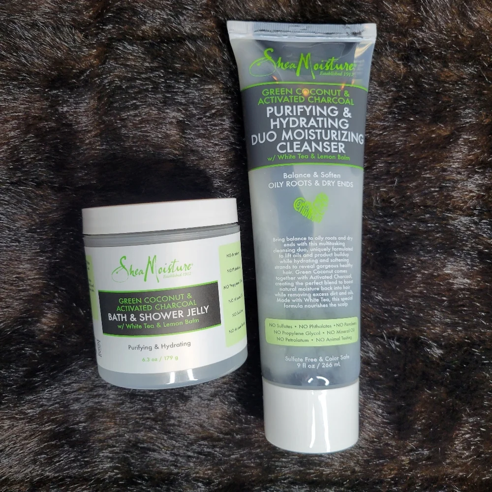 Shea Moisture Green Coconut Charcoal Purifying‎ Duo Moisturizing Cleanser Set